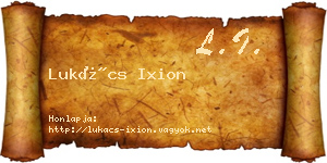 Lukács Ixion névjegykártya